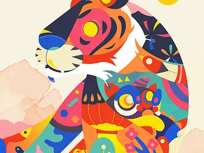 Tiger of Spring art branding colorful design digital illustration illustrator jayekang pattern