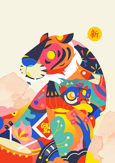 Tiger of Spring art branding colorful design digital illustration illustrator jayekang pattern