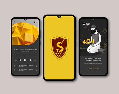 Media player and 404 screen app illustration typography ui ux vector