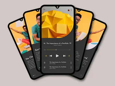 Media player screen app design illustration ui ux vector
