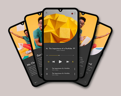 Media player screen app design illustration ui ux vector