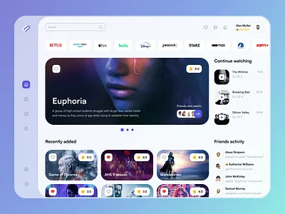 Streaming service clean design desktop gotoinc gradient ui ui design ux web web design webdesign