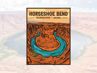 Horseshoe Bend, Colorado River - Arizona arizona arizonadesert branding colorado grandcanyon graphicdesigner illustration illustrationart illustrationartist logodesign logodesigner logoideas logomaker teespring tshirt tshirtdesign tshirtdesigner wacom