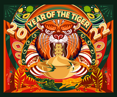 YEAR OF THE TIGER branding design flatdesign graphicdesign illustration motion