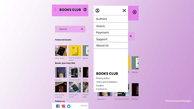 Books Club adobe xd app branding design ui ux