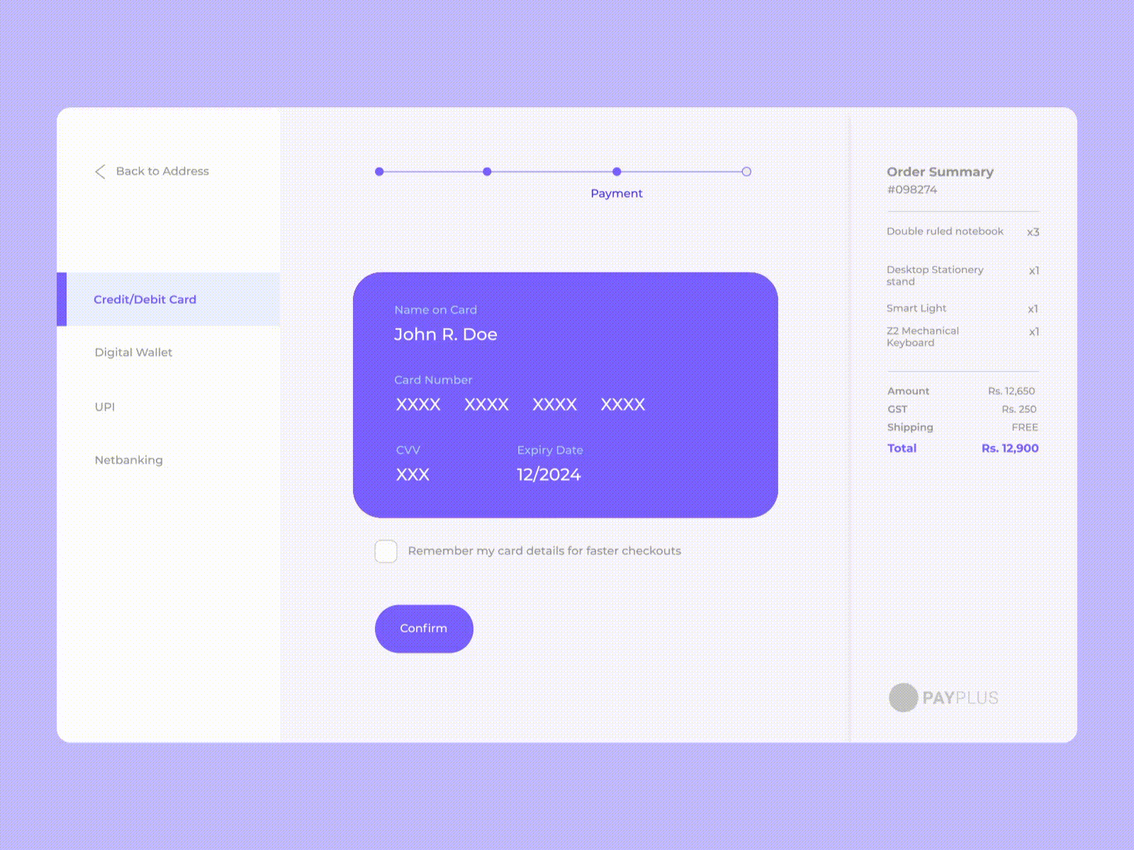 Card Micro Interaction - Payment Gateway aggregator animation app card checkout credit debit design gateway interaction mastercard micro money pay payment ui vector visa