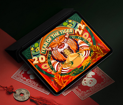 YEAR OF THE TIGER character design flatdesign graphicdesign illustration ui vector