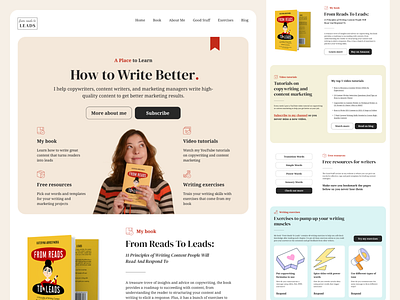 Author Landing author blog book landing ui web website