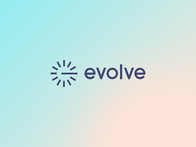 Evolve branding circle clever design e evolution flat gradient icon letter line logo mark minimal sun tech transform web