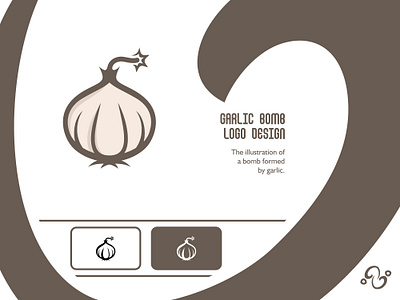 Garlic Bomb Logo bomb boom brand design brand designer explode explosion garlic herbs illustration ingredient logo design logo designer logo for sale logo idea logo inspiration logomark logotype onion spices weapon