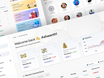Banking Web Application app appdesign bank banking branding clean color dailyui dashboard experience figma finance home minimal simple userexperience userinterface vector