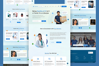 Online Pharmacy and Consultation branding design doctor dribbble landing page medicine nsakibux online consultation online pharmacy pharmacy ui ui design