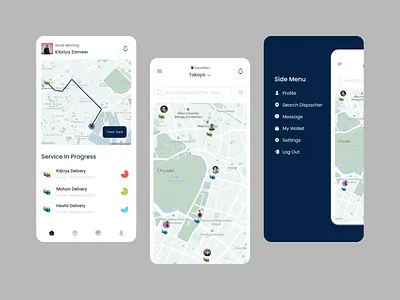 Trucking App Design map ui design mobile app design truck app ui trucking app design ui design