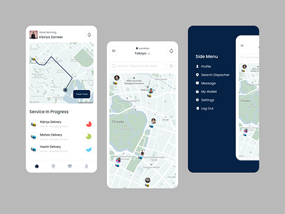 Trucking App Design map ui design mobile app design truck app ui trucking app design ui design