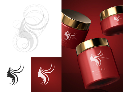 Woman Logo for Cosmetic Products beauty brand branding brandmark cosmetic design female girl golden ratio icon identity logo logo type mackup mark packaging symbol woman