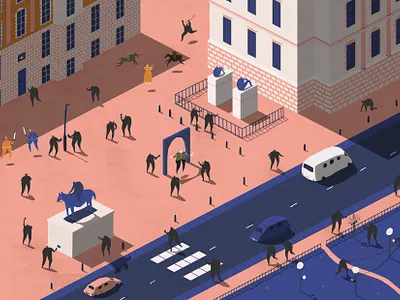 Cultural London - Cog Design architecture british history character city cog culture editorial email blast fun history illustration iso isometric isometric city isometric illustration london museums park people statues