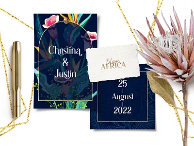 Wedding invitations. Blossom Africa africa blossom branding cards design digital floral flower illustration invitation modern vector wedding