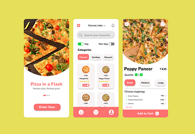 Pizza delivery app design ui ux