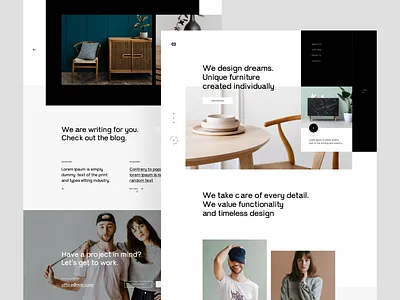 Furniture designers - Concept shots design full website furniture header homepage house interior landing minimal modern interior site ui ui design ux ux design web web desing webdesign website wood