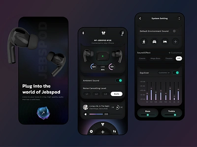 Smart Earbuds Controller App UI Design airpods app app concept app design app designer app development bluetooth branding design earbuds graphic design headphone headphones headset headsetbluetooth iphone technology ui wireless wirelessheadphones