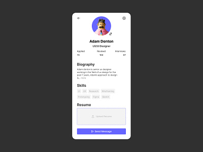 Profile Screen (Daily UI 006) app app design figma graphic design interaction design ui uiux user experience user flow user interface ux web design wireframing