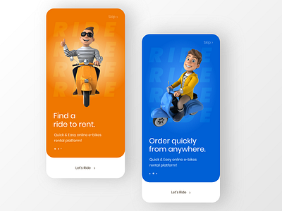 E-Bikes App Onboarding Concept app appdesign branding design typography ui uidesign ux web design