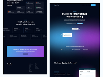 Dotfile — Landing details b2b branding design home landing landing page product saas website