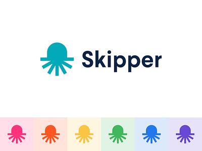 Skipper b2b b2c brand brand book brand guide brand identity branding consumer logo logo mark modern ocean octopus sea tech