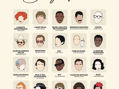 Top 20 Biography Movies Scratch-off Poster branding design graphic design illustration vector