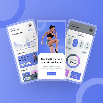 Fitnes & Workout Mobile Apps application appmobile apps branding design fitnes gym health illustration mobile mobileapp sporty training ui uimobileapps uiux web woman workout