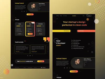 Landing Page design desktop land ui