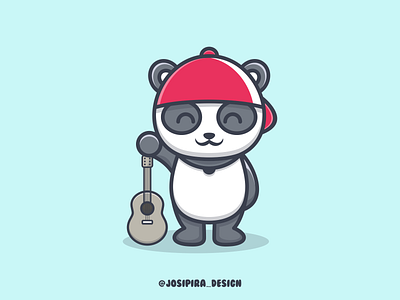 PANDA AND GUITAR america app apparel brand branding canada cartoon design dubai florida graphic design identity illustration logo logoawesome logoroom logos sport texas usa