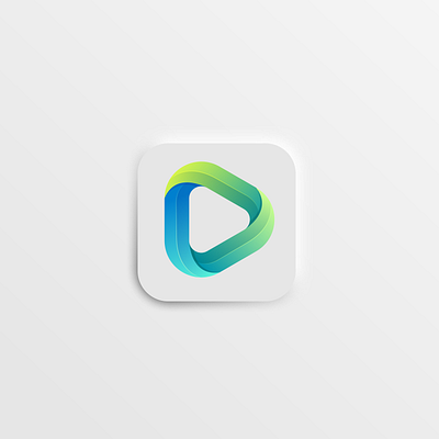 play icon brand branding colorful design green icon identity illustration logo play simple triangle ui vector