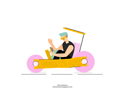 Bite the dust - Rainbow Village - Blush Library app branding car character color cool design fun illustration illustrations lgbt logo queer retro ui ux vector vintage visual design website