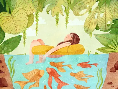 Sea peace digital drawing illustration procreate watercolor