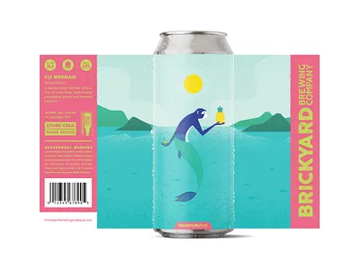 Brickyard Brewing: Fiji Mermaid beer brewery buffalo ny can illustration label packaging stronghold studio