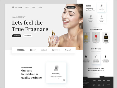 Perfume & Fragrances Landing Page Design beauty product design figma design figma template fragrances landing page modern web perfume product landing page product website user experiance web ui website design