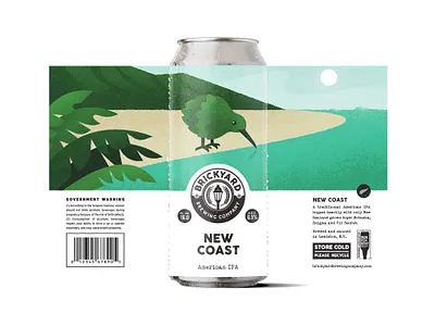 Brickyard Brewing: New Coast beer brewery buffalo ny can illustration label packaging stronghold studio