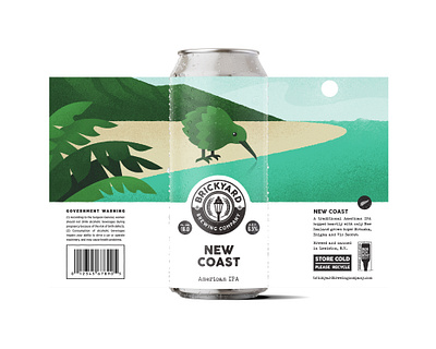 Brickyard Brewing: New Coast beer brewery buffalo ny can illustration label packaging stronghold studio