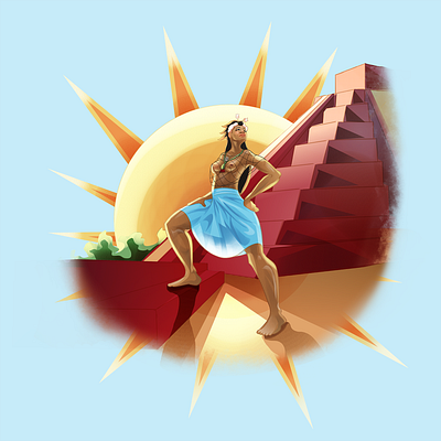 Mayan Inspired Illustration culture design graphic design hero image illustration ui
