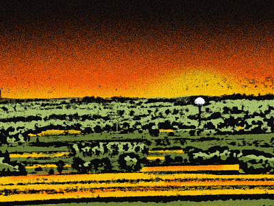 SUNSET 002 corn crops grain illustration landscape lofi midwest nebraska photo photo edit photoshop rural small town