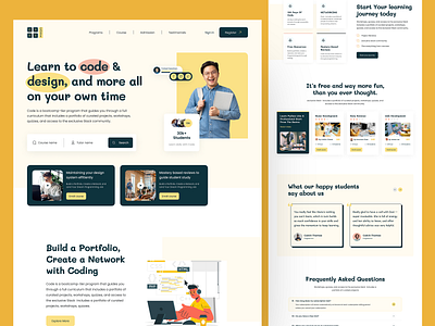 Coding Course - Landing Page Exploration coding course design education landing landing page learning programming study ui web website