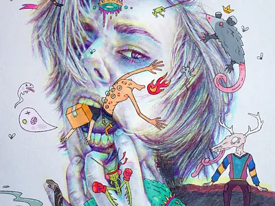 Crawl - Self Portrait character character design design drawing grunge illustration illustrative pencil people portrait