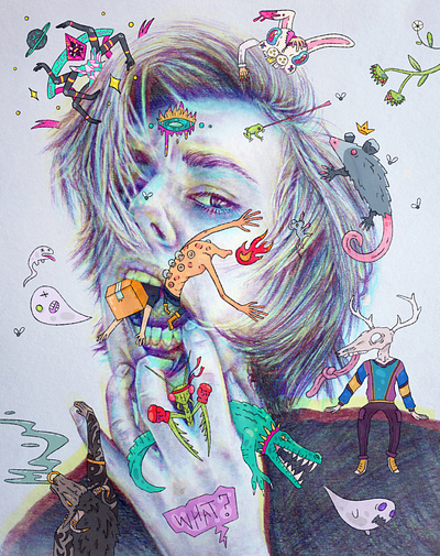 Crawl - Self Portrait character character design design drawing grunge illustration illustrative pencil people portrait