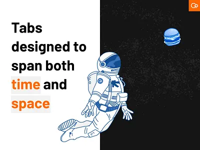 Tabs Spanning Time and Space astronaut burger deck design illustration outer space slide space