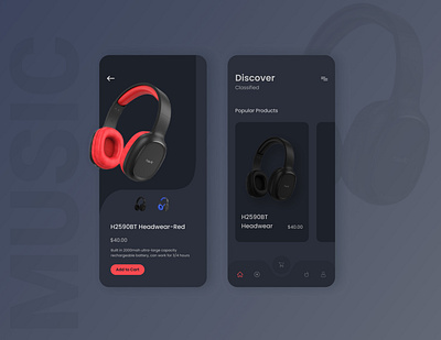 Headphones Minimal app concept app design e commerce app headphone app minimal design mobile app ui ux