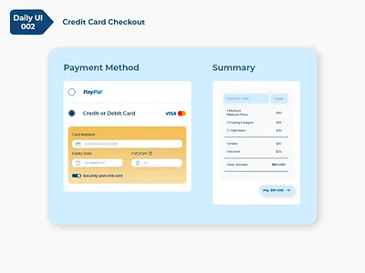 Daily UI 002 blue checkout creditcard dailyui dailyui002 fauxwater montserrat ui uidesign ux