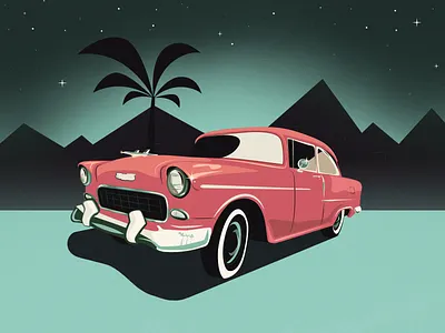 1955 Chevrolet Bel Air brand illustration grain