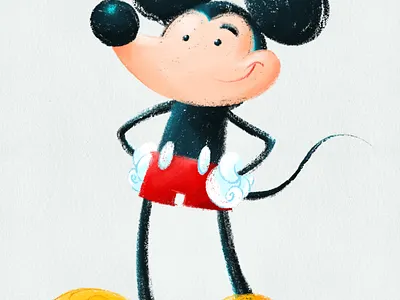 Digital Crayon Mickey ill illustration