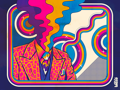 Mr. Fancy Colors color colorful design fantasy illustration retro seventies surrealism vector vintage